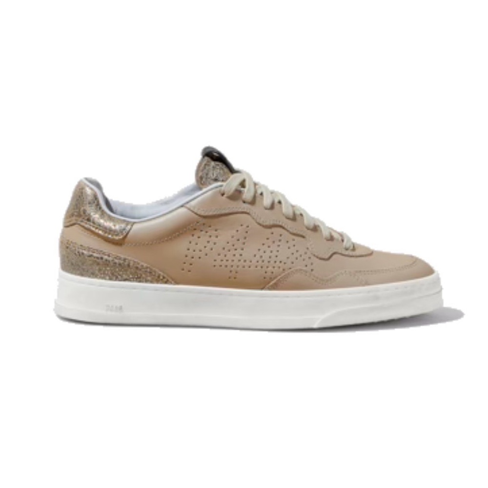 P448 Women's Tan and Gold Sneakers
